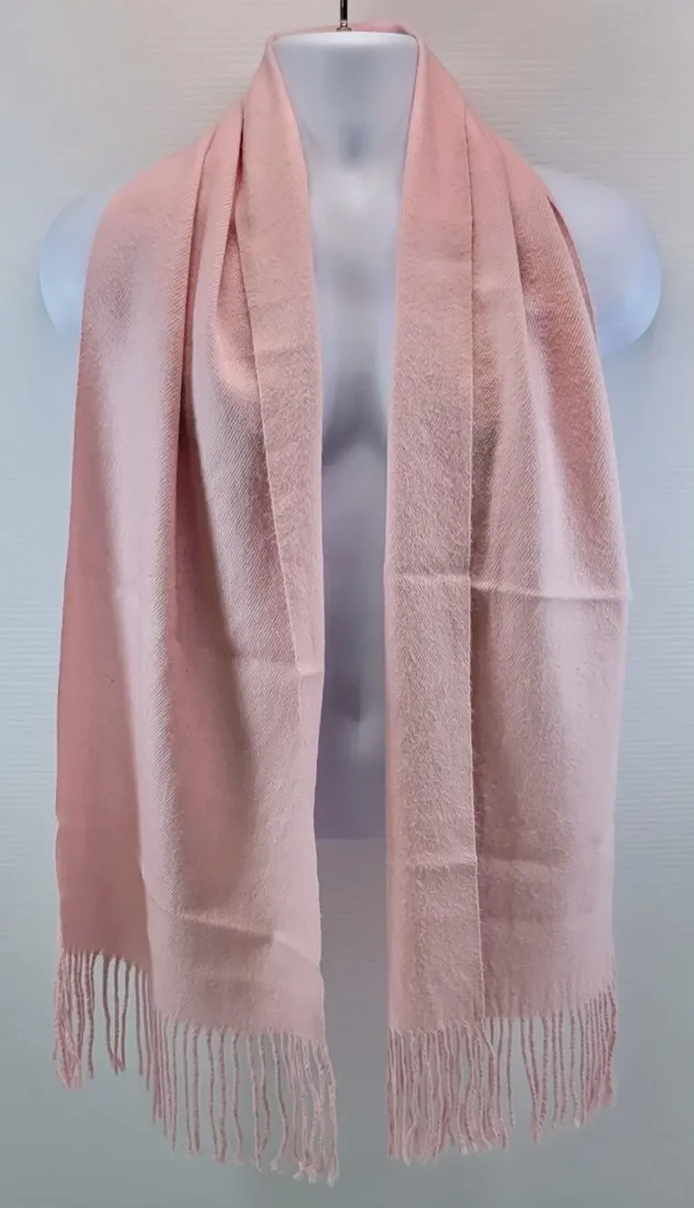 L7) Women Pink Fringed Tassel Fringed Winter Scarf 62